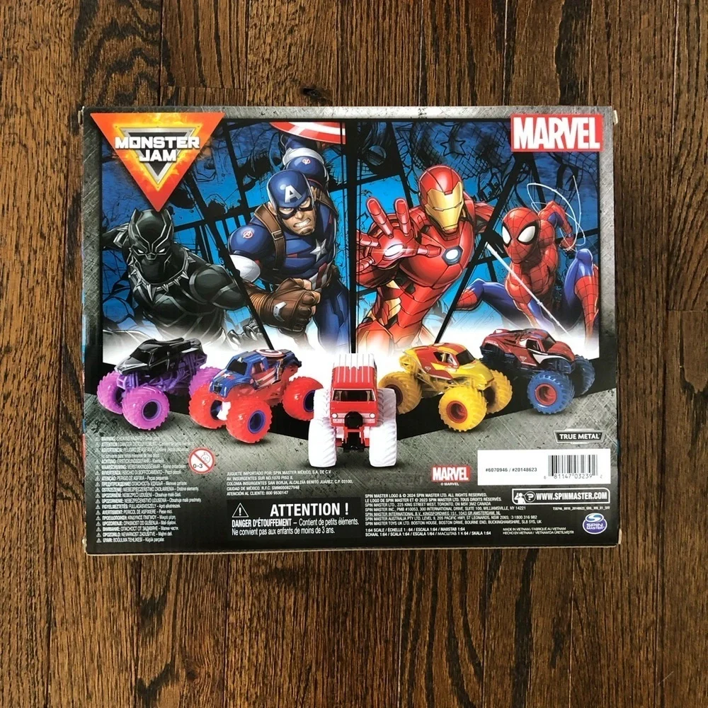 Monster Jam x Marvel Series 1: 5-Pack Marvel Heroes Monster Trucks 1:64 Scale